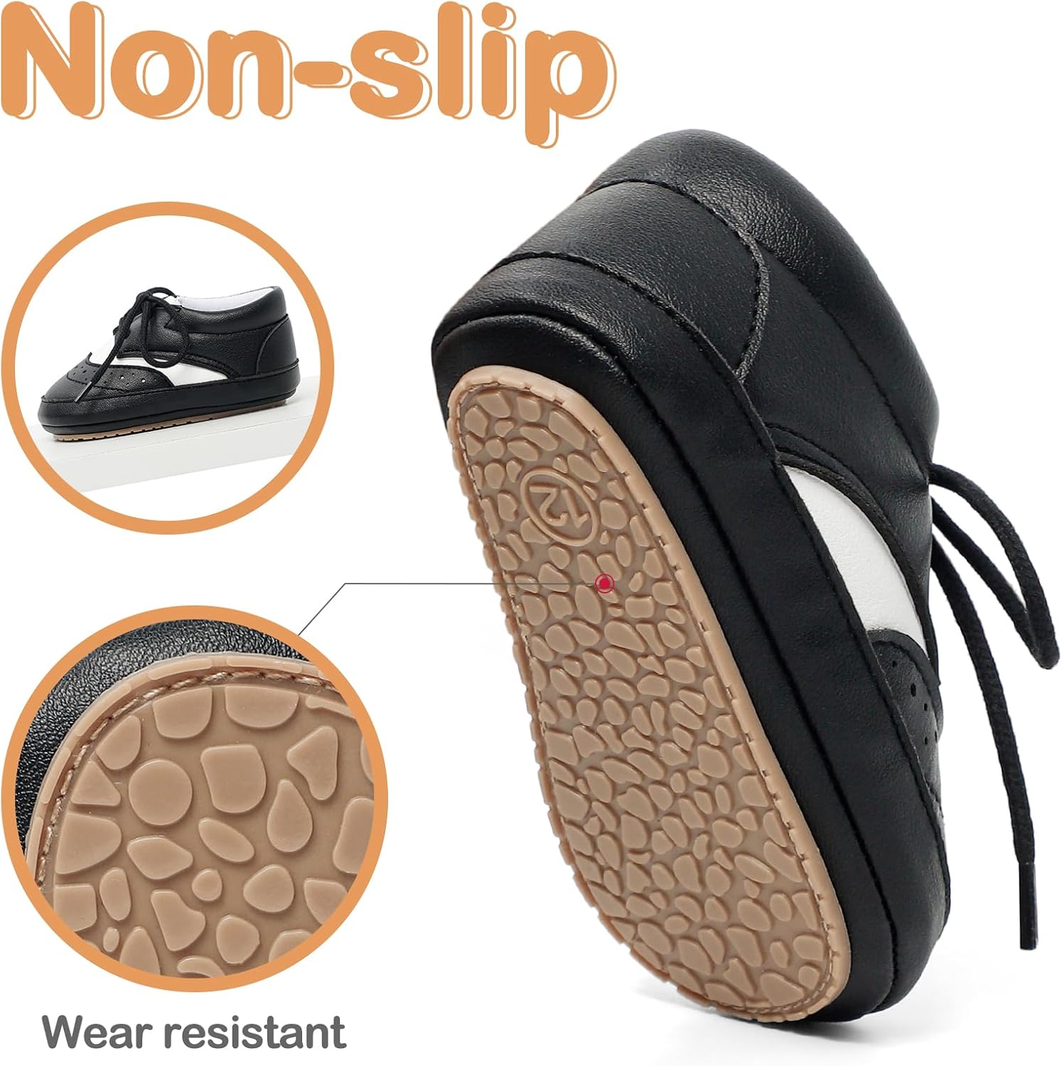 ESTAMICO Baby Boys Shoes Prewalker PU Sneakers - Image 6