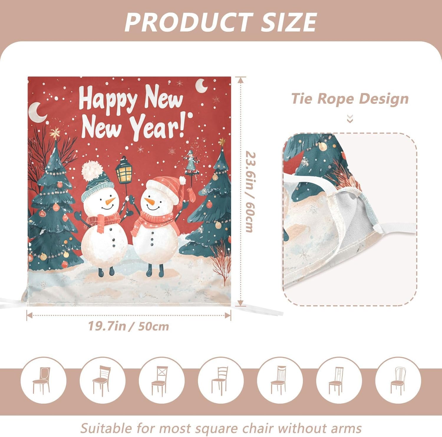 MNSRUU Christmas Chair Back Cover for Dining Room,Snowman Chair Slipcovers Set of 6,Snowman Chair Cover for Kitchen Hotel Holiday Party Decor,142