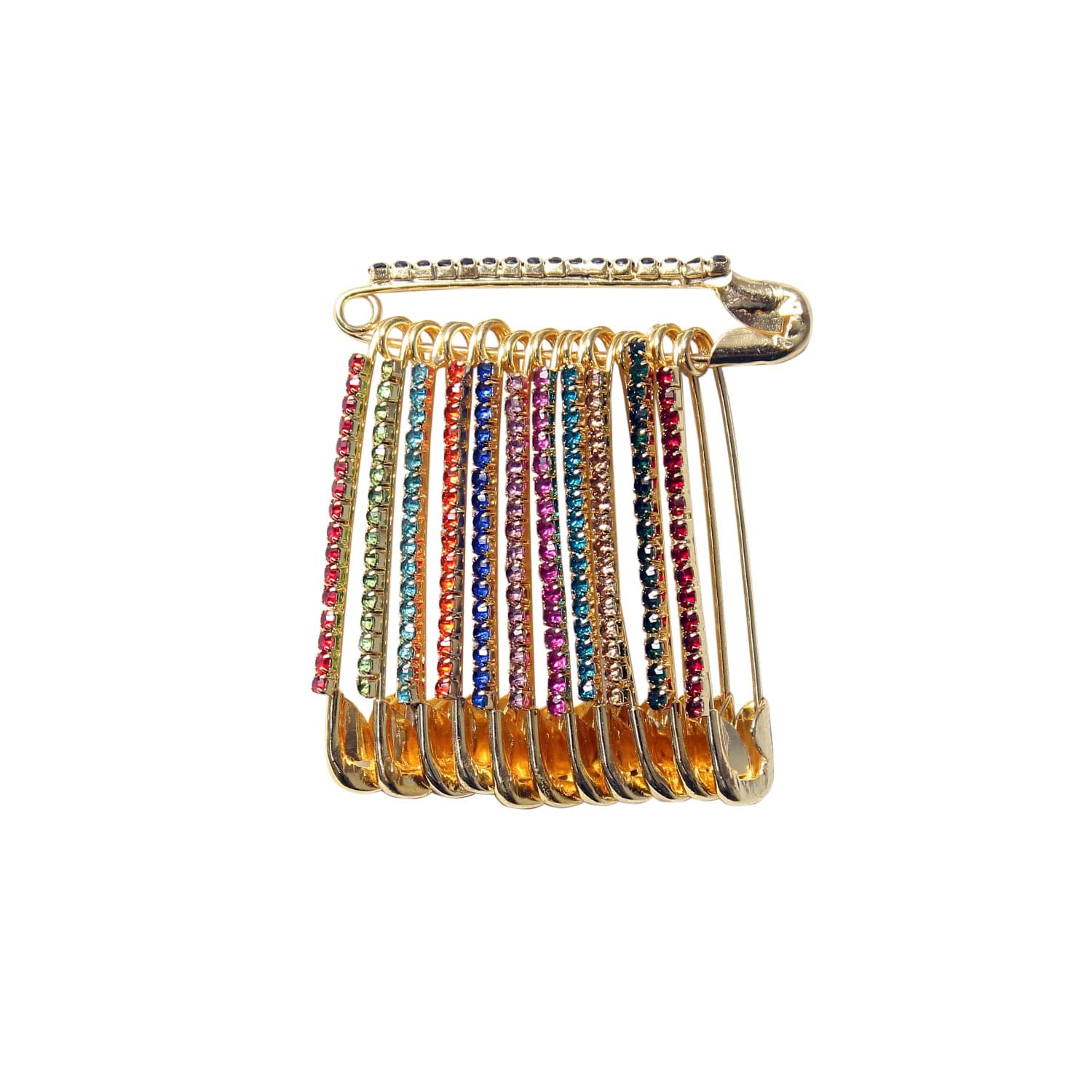 shreya-fashion Saree Pins Diamond Studded Traditional Indian Saree Pins, Hijab Safety Pin Brooch & Sari Brooches Pins for Women (Multicolor, Pack of 12)-picture-38