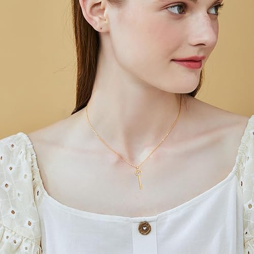 Miniatura 2 de Collar de corazón de oro macizo de 14 quilates, collar con colgante de amor, joyería de corazón, regalo para el día de San Valentín para mujeres y