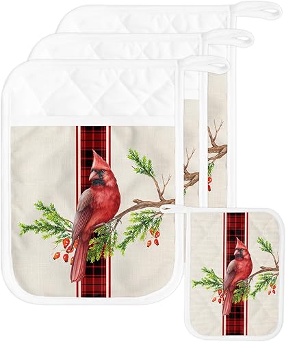 Miniatura 8 de Black Bohemia 2Pcs Pot Holders for Kitchen,Non Slip & Heat Insulation Terry Cloth Potholder Set with Pocket,Thick Hot Pad Oven Mitts Trivet Coaster