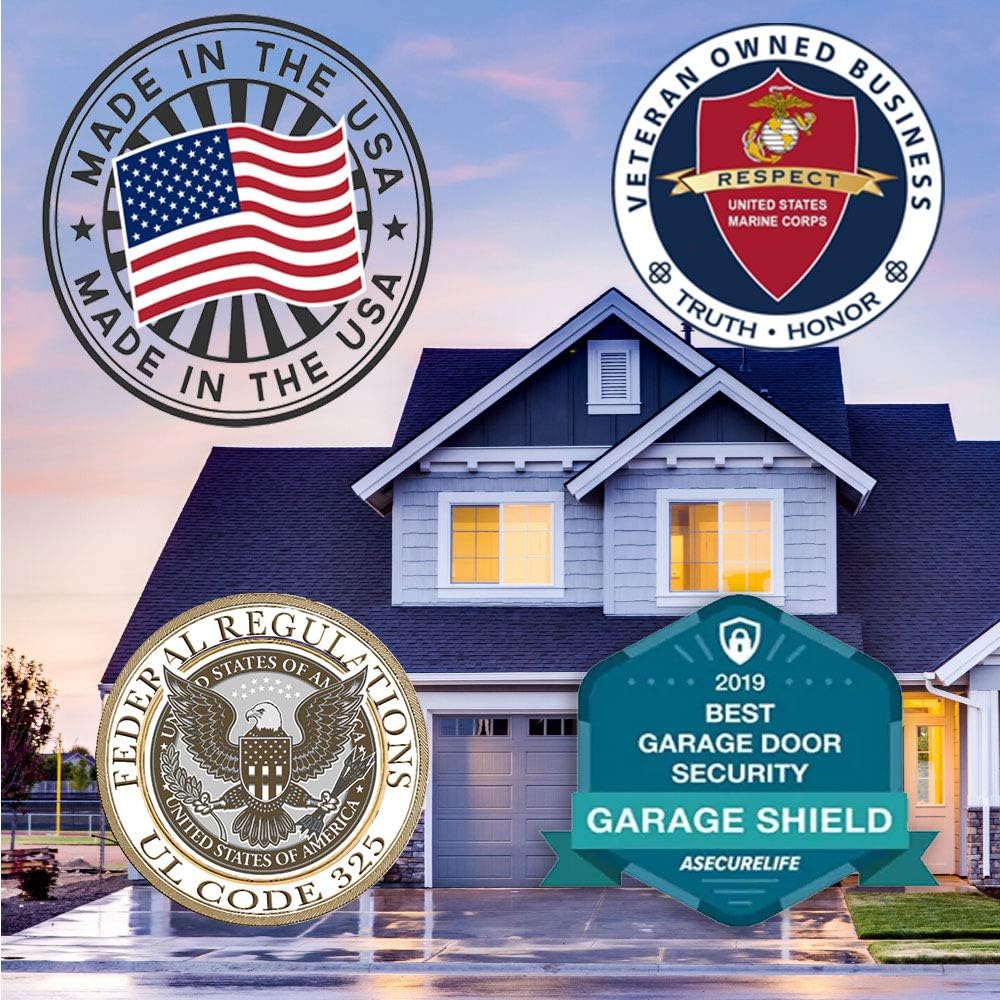 Garage Shield - Two Doors - Garage Door Protection Home Security - Proven Effective Against Intruders