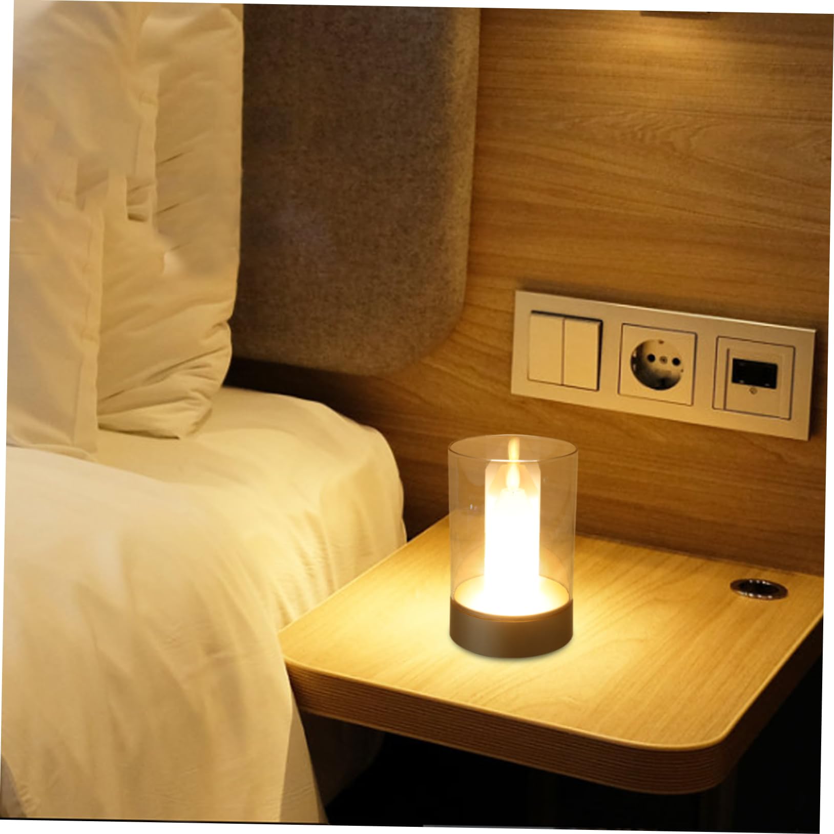 Lampada da LED Forma Candela Luce Notturna da con Effetto Decorazione da Scrivania Energetico per Regalo e Atmosfera Accogliente