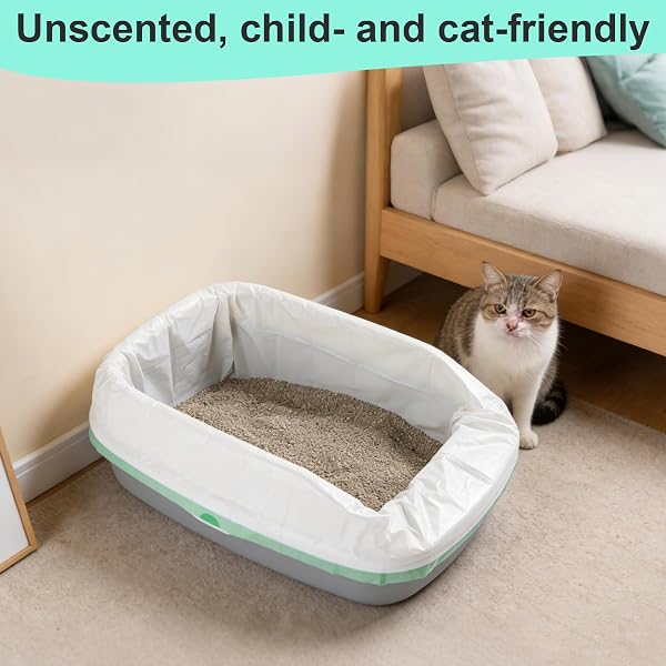 60 sacchetti per lettiera, sacchetti per toilette per gatti, per toilette elettrica autopulente, biodegradabili, impermeabili, resistenti allo strappo, 58x35 cm - 5