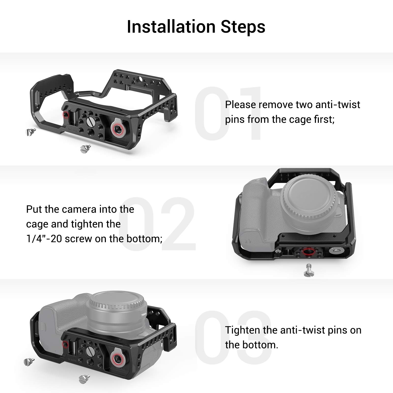 SMALLRIG Cage per EOS R Compatibile con per Canon R - 2803