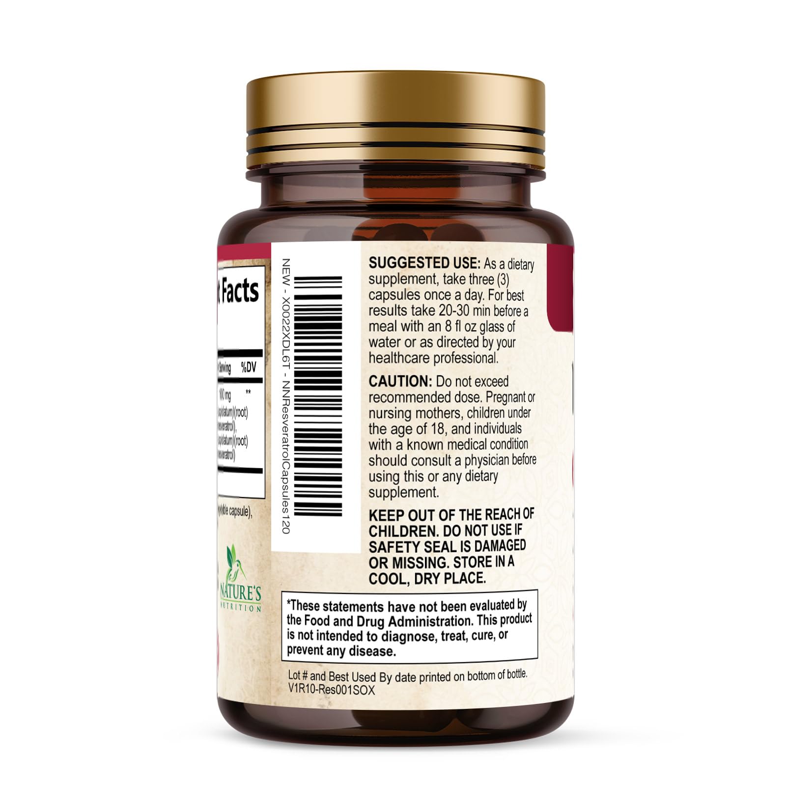 Resveratrol Complex 1800 mg - 3x Strength Trans-Resveratrol Supplement - Antioxidant Polyphenol Blend for Healthy Aging, Heart Health, Cellular Energy & Immune Support - Bottled in USA - 120 Capsules — Amazon image 9