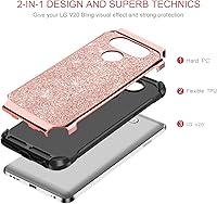 Vista 4 de Estuche para LG V20, BENTOBEN genial estuche 2 en 1 delgado de policarbonato rígido híbrido laminado con fibra de carbono cromado anti rasguños