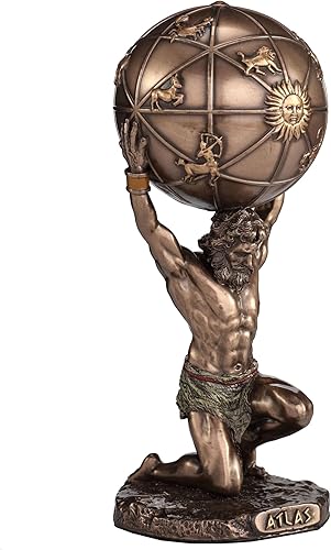 Miniatura 2 de Veronese Design 5 12 pulgadas Atlas The Titan Who Hold The Sky Escultura Resina Escultura Acabado en Bronce Fundido en Frío