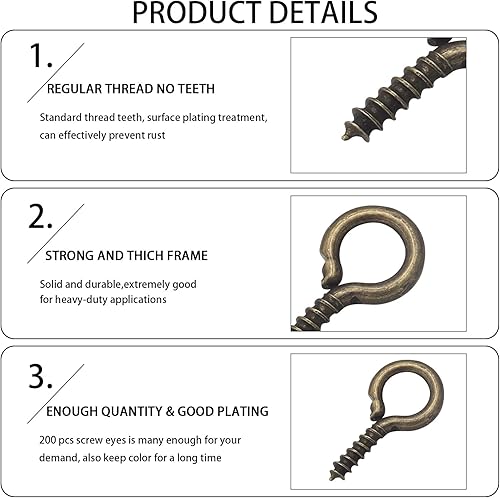 Miniatura 56 de 200 ganchos de metal para tornillos de 0.55 pulgadas/0.276 x 0.551 in, resistentes para hacer joyas de bricolaje, proyectos de arte y manualidades