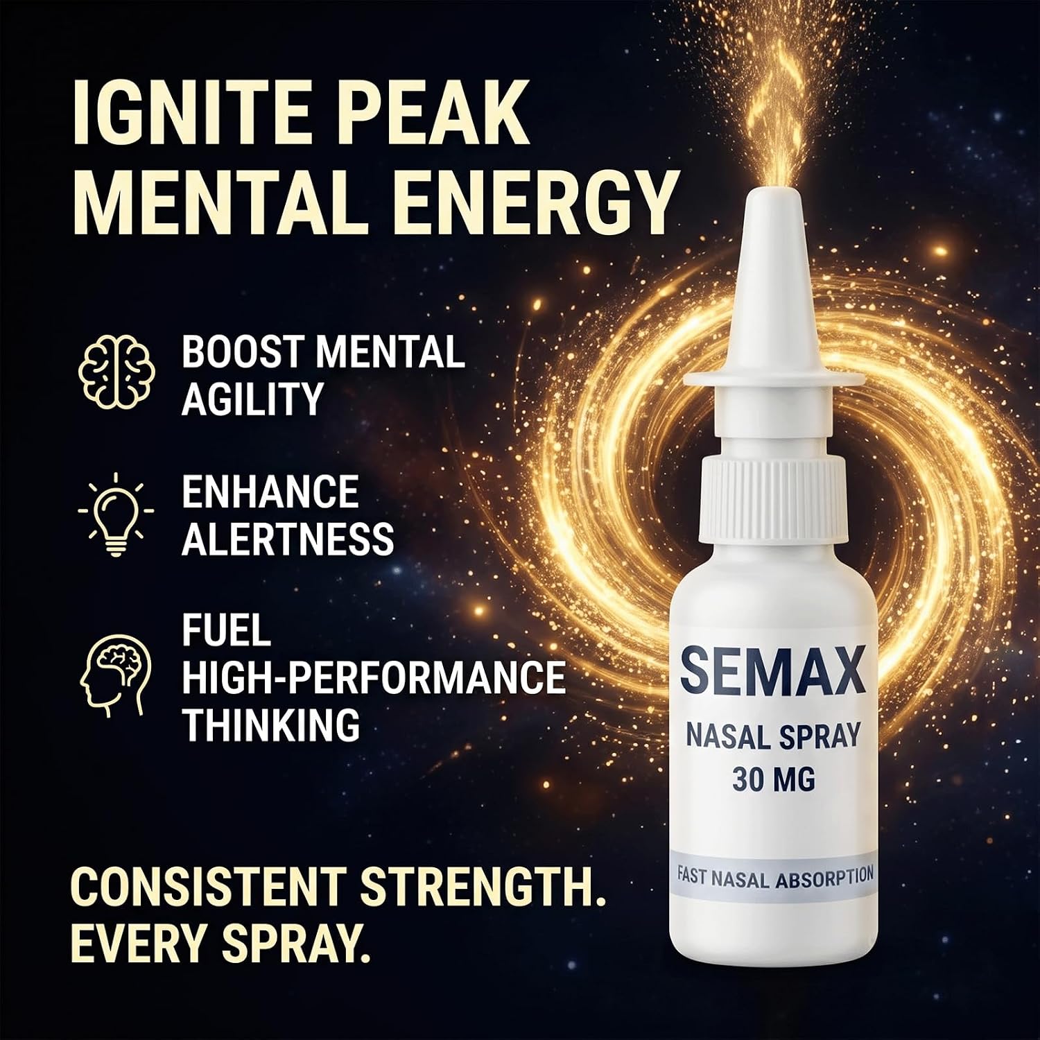 Selank Nasal Spray,Semax Nasal Spray, Selank/Semax Blend nasals Sprays,Natural Formula,Precision Metered Dosing,Clear Focus Daily (2pcs)