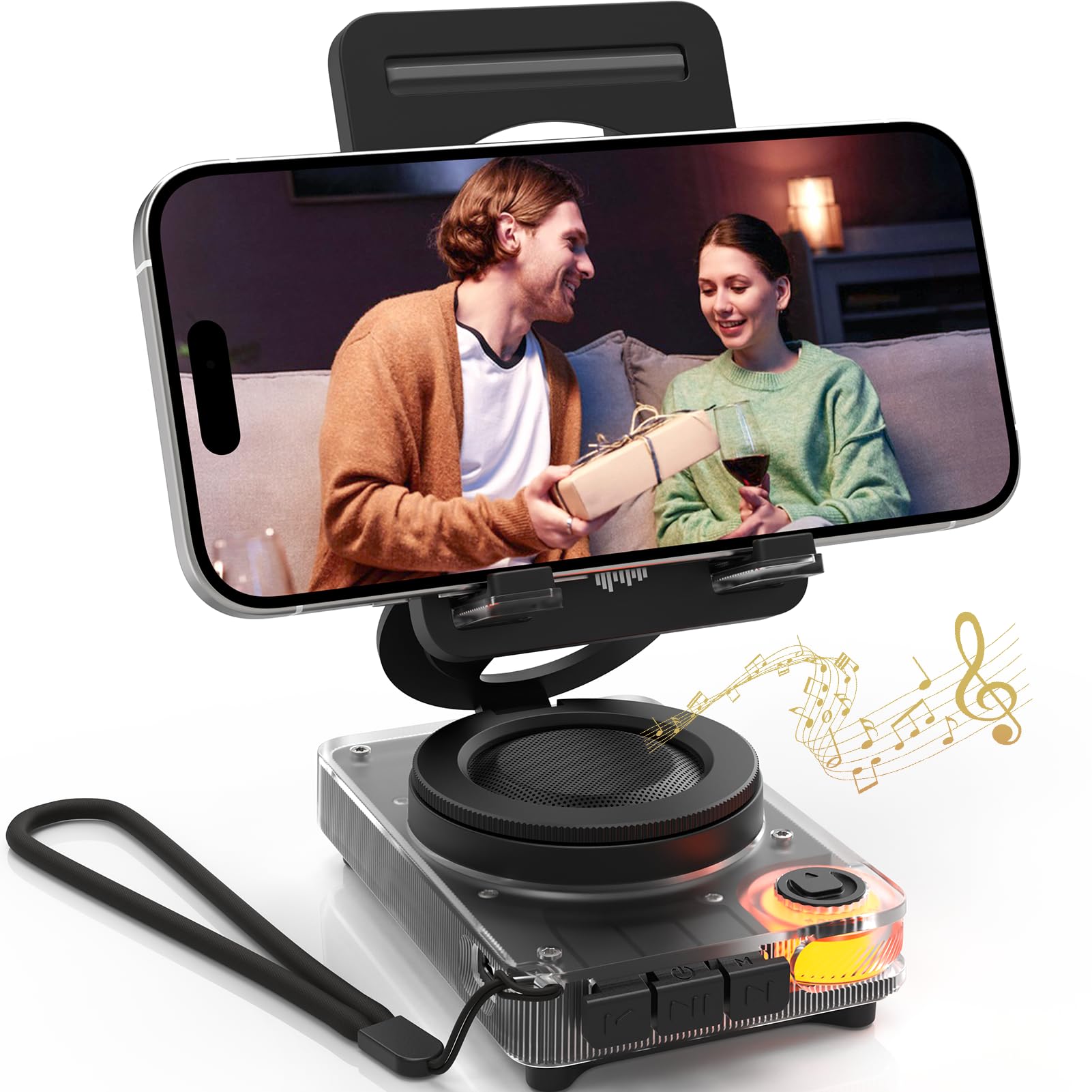 ANCwear Smartphone-Halter mit Bluetooth-Lautsprecher, 5W Kla
