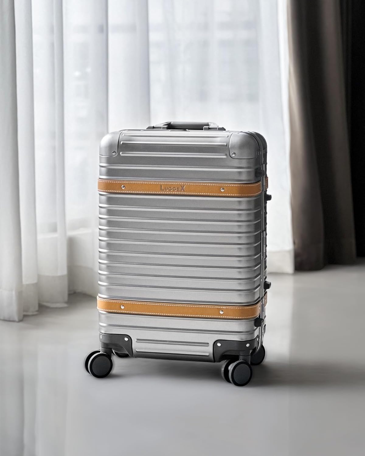 All Aluminum Carry On Luggage with Wheels, AV Zipperless Hardshell Suitcase with TSA Lock (ZX-Enhance, Matte Silver, 20 Inch)