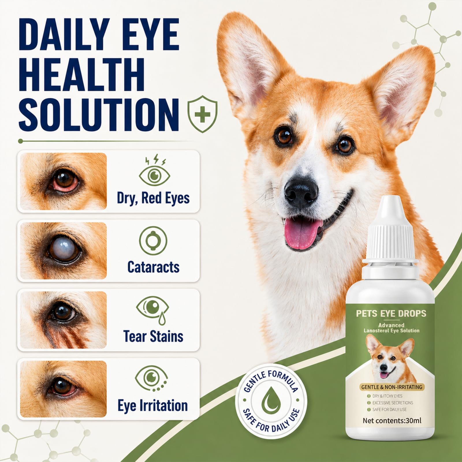 Dog Cataract Eye Drops for Dogs & Cats, Hydrating Pet Eye Wash & Lubricating Drops for Cloudy, Dry, Itchy & Watery Eyes, Not for Human, Gentle Daily Eye Care for Tear Stain Cleaning Support, 30 mL — Amazon image 4