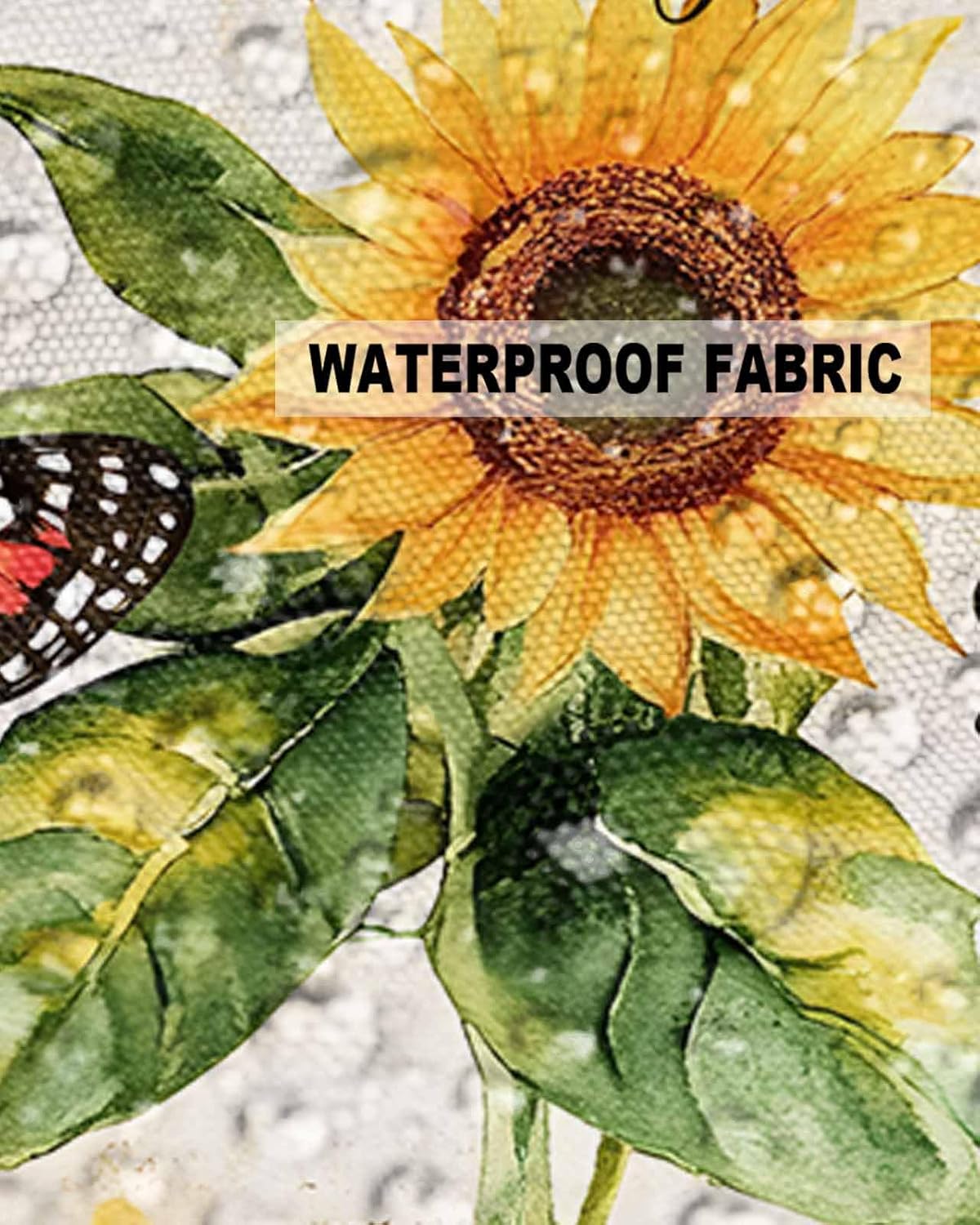 Outdoor Pillow Covers Waterproof Pillow Cases Protector Summer Farm Sunflower Pillowcase Pack of 2 Love Laugh Butterfly on Letter Throw Cushion Case for Pation Furniture,Couch,26X26IN