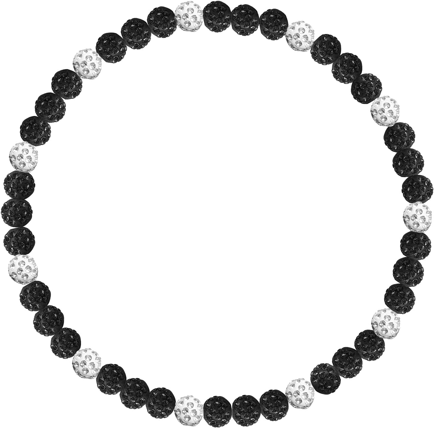 Baseball Chain Beaded Necklace, 16/18/20'' Ice Collection Diamond Bling Discoball B...