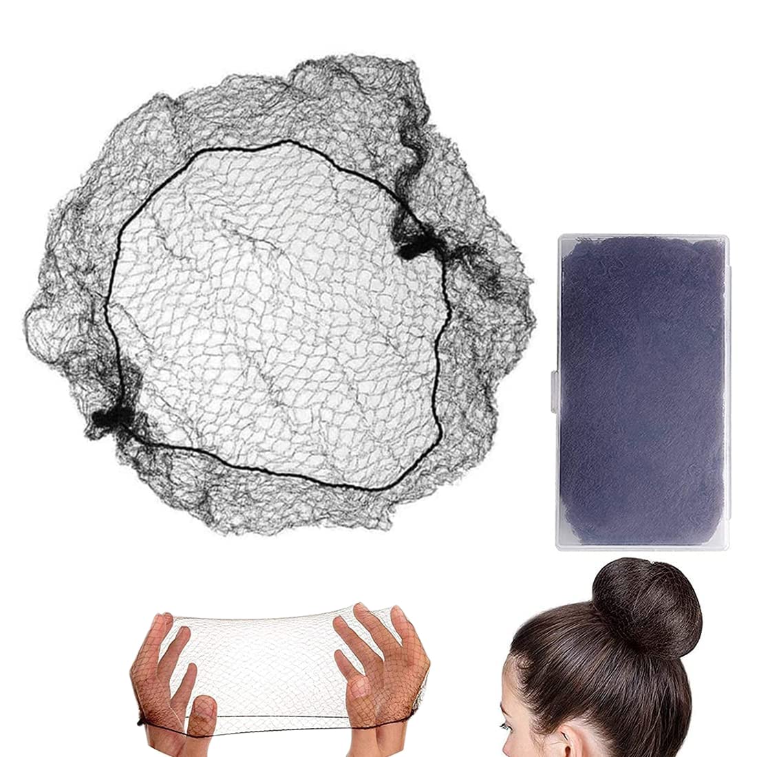 20 Unsichtbare Haarnetze + 40 Haarnadeln - Elastische Dutt-Hilfe Für Frauen