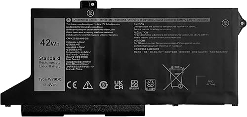 Nuevo WY9DX 42Wh Batería de repuesto para laptop Dell Latitude 5420 5520 Precision 15 3560 Series P137G P137G001 P104F P104F001 P104F002 RJ40G