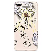 Vista 6 de Carcasa de TPU para Apple iPhone 12 Mini 5G 11 Pro Xs Max X 8 Plus Xr 7 SE Sky Spaceship Clouds Slim Fit Felines Lindo patrón de impresión de gatos