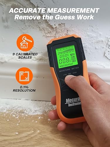 Miniatura 10 de Mecurate Metro no destructivo de madera del metro de humedad sin pasadores para la inspección de la humedad de las paredes, de la pared de yeso y