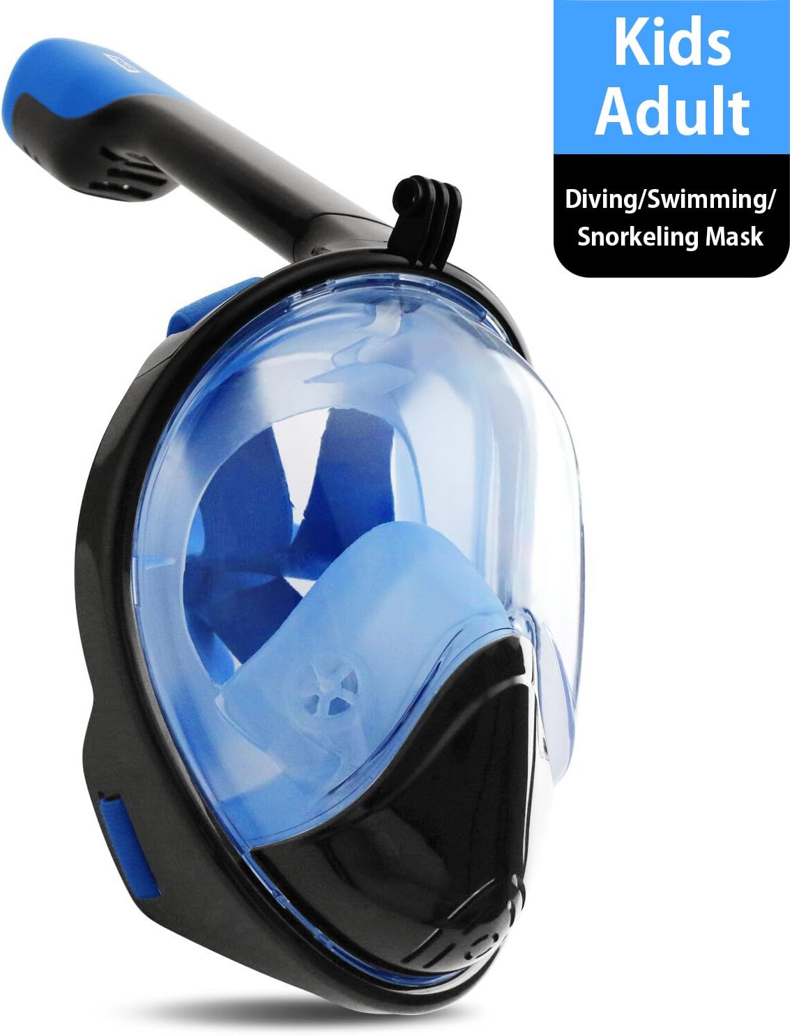 S2 180 Full Face Snorkel Mask Gopro Compatible Anti Fog Easy Breath Underwater Snorkel Set Diving Swimming Mask for Adult, Youth, Junior Teens