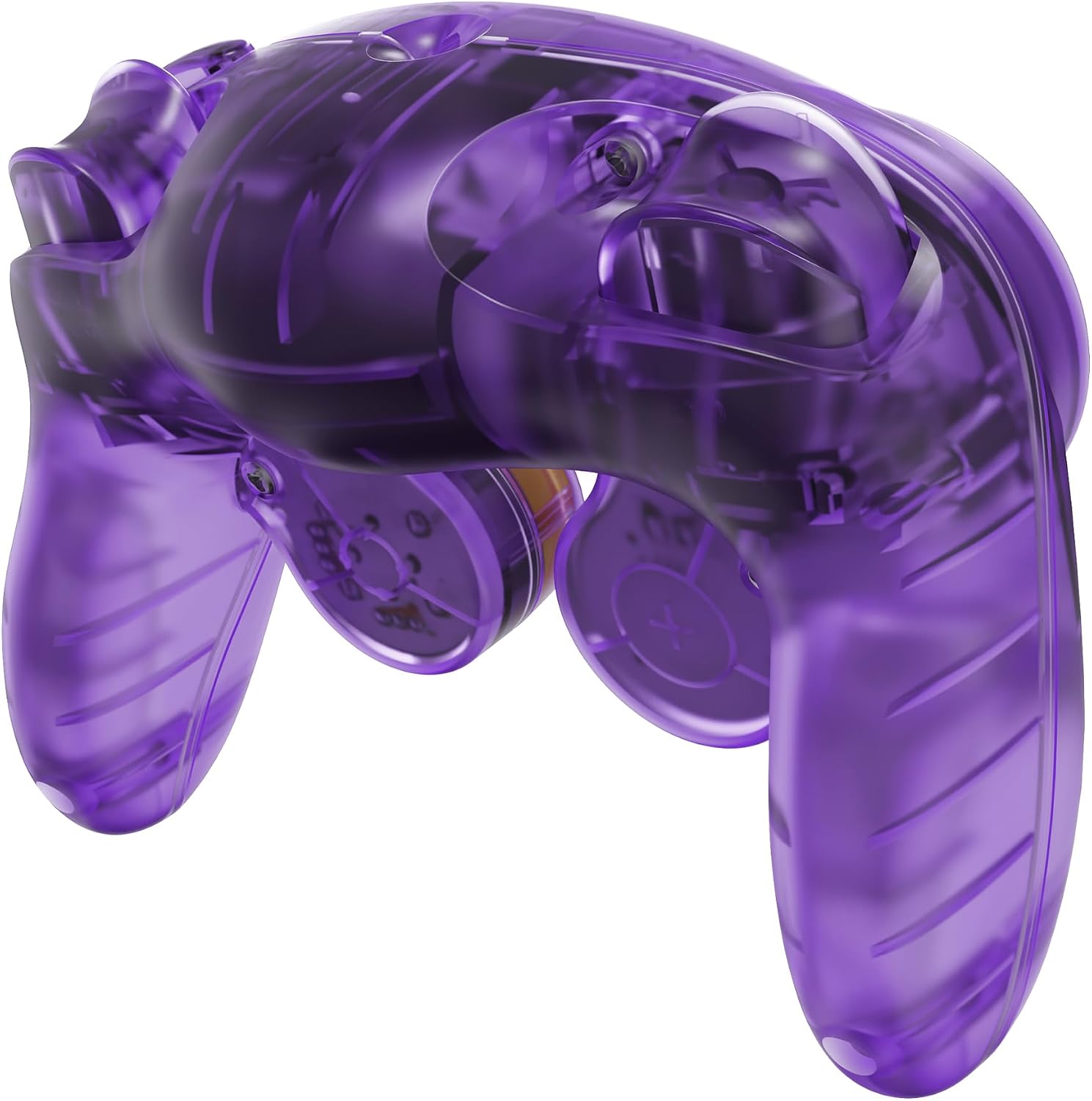 eXtremeRate Clear Atomic Purple Faceplate Backplate for Nintendo GameCube Controller, Custom DIY Replacement Housing Shell Cover with Buttons for Nintendo GameCube Controller - Controller NOT Included