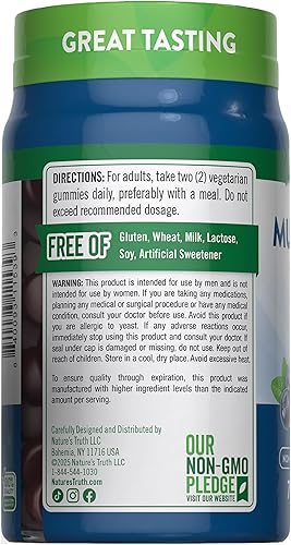 Miniatura 7 de Nature's Truth Gomitas multivitamínicas para hombres, 70 unidades, sabor a arándanos, con B12, D3 y zinc, suplemento vegetariano, sin OMG y sin