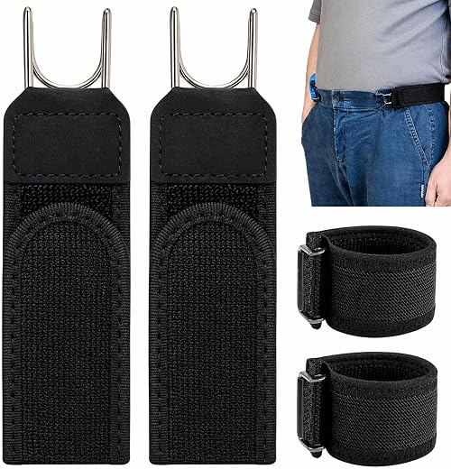 Carpediem Buckleless Belt Hook Tactical Metal Hook Elastic Belt Unisex Buckle-Less Invisible Waist Belts for Work &amp; Edc