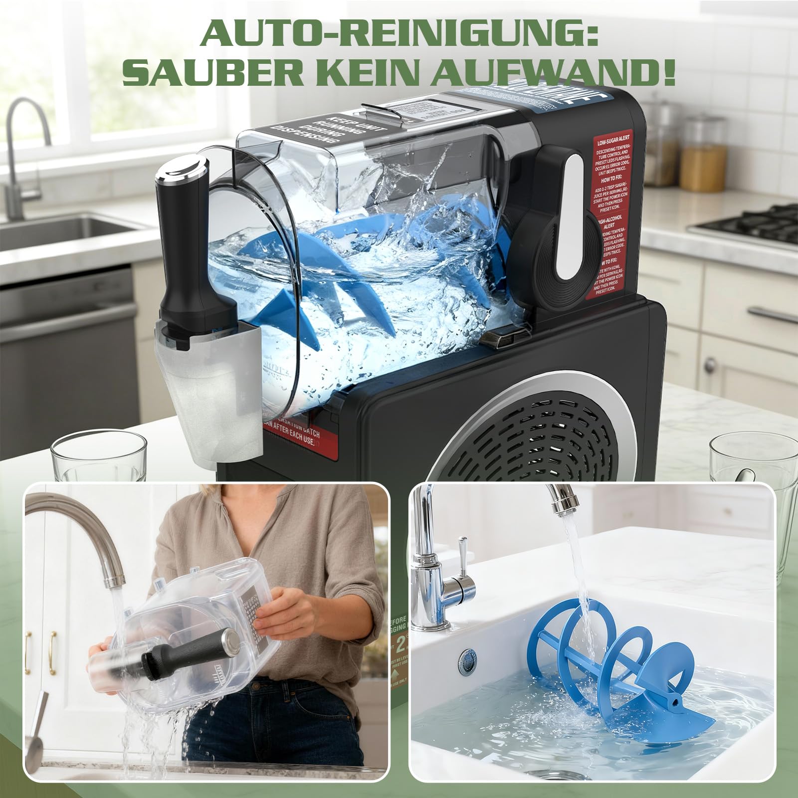 Slush Maschine selbstreinigend 2L 5 Programme Turbo-Freeze 12h Haltefunktion