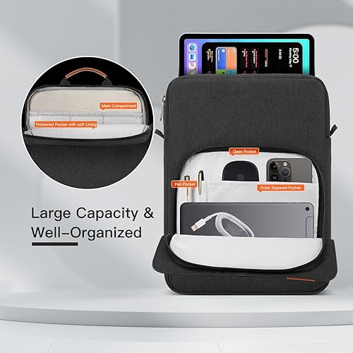 Miniatura 9 de Funda de transporte para tablet de 13.3 a 14 pulgadas para iPad Pro M4 y Air M2M3 2025, iPad de 12.9 pulgadas, portátil de superficie de 13.8