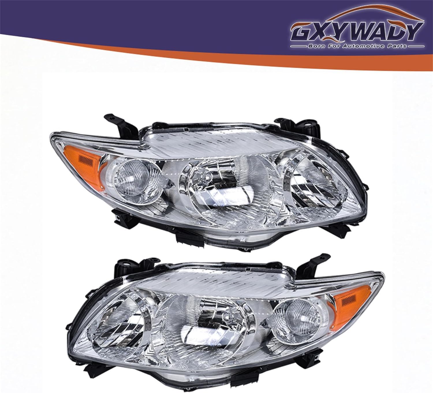 GXYWADY Driver Passenger Side Headlight Assembly Replacement for Corolla 2009 2010 Headlight Assembly Replacement for 8115002670 8111002670 8115002680 8111002680
