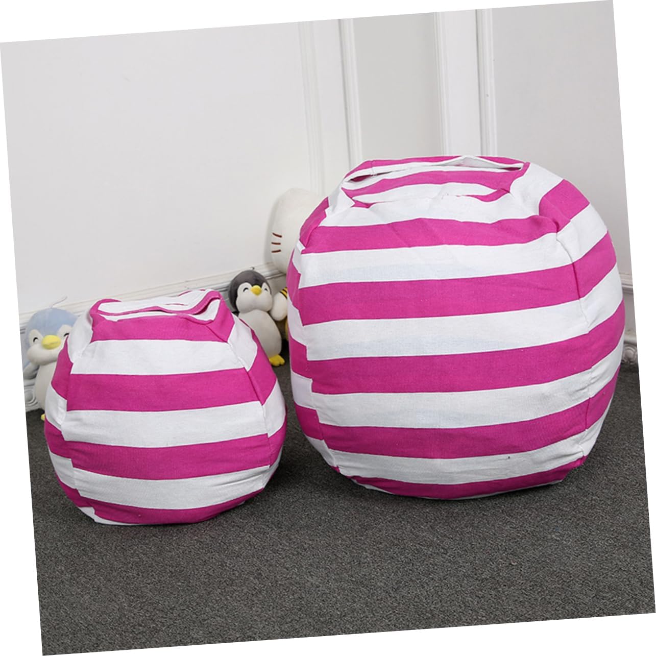 Stuffed Animal Storage and Girls Sofa Pillow Easy to Carry Handle Zipper Closure Soft Fabric