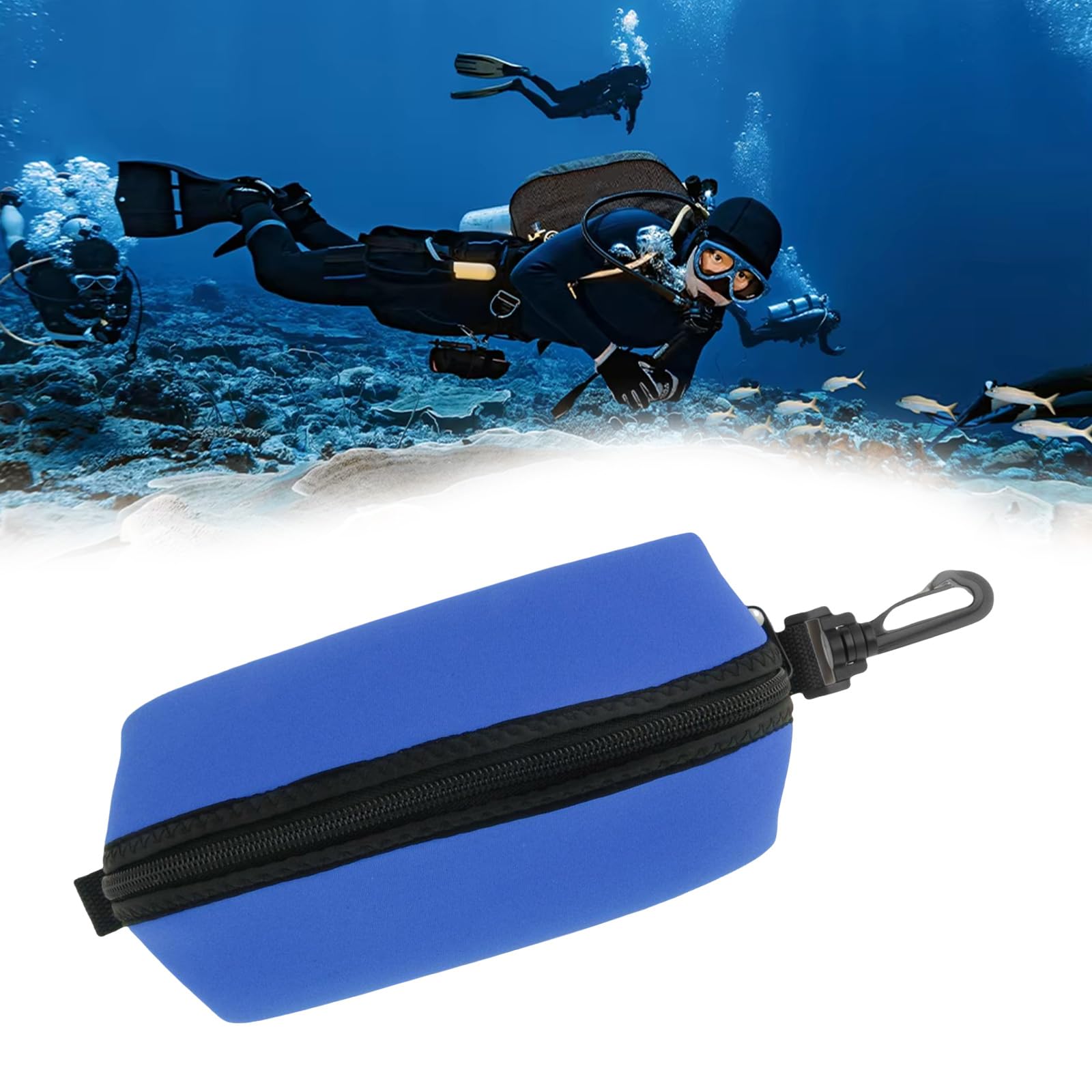 mioosho Diving Case Diving Glasses Storage Box Diving Protective Container Diving Goggles Bag Carrying Case with Clip, Green, 20x9.50cm, As Picture Shows