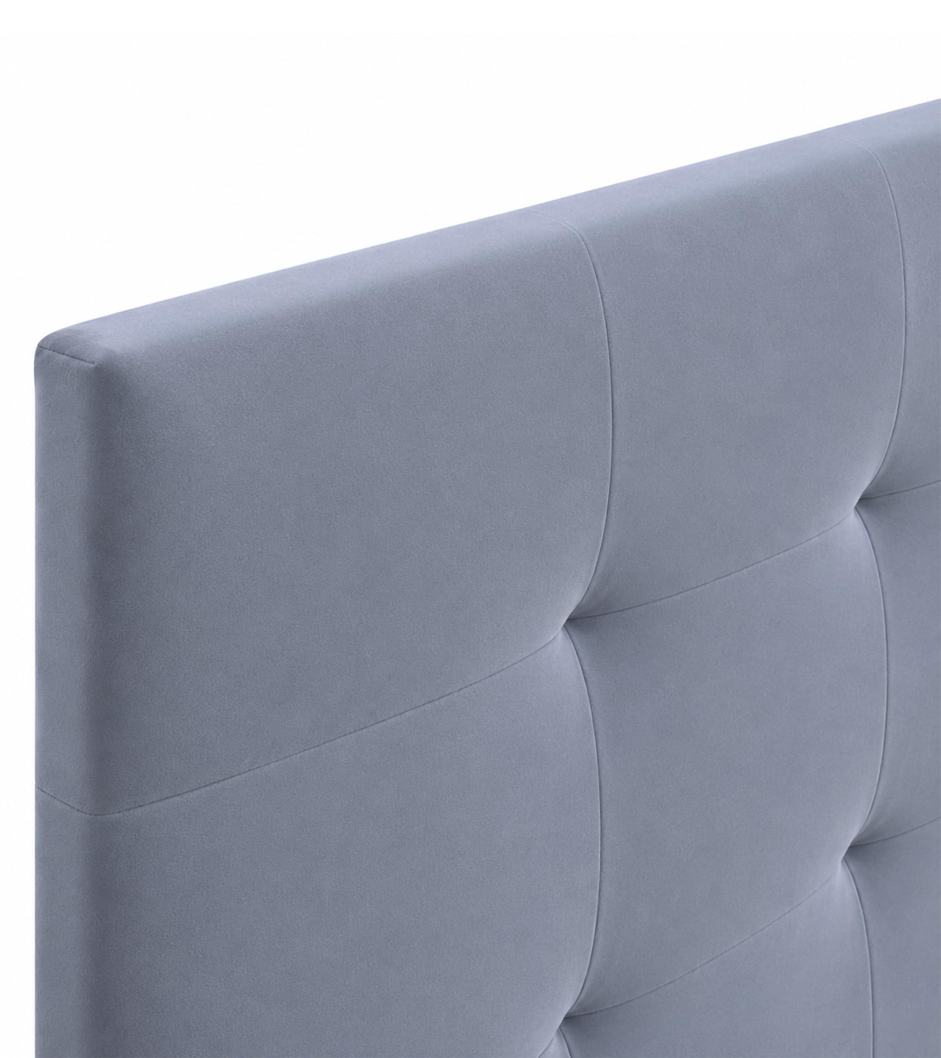 Home Heavenly® - Cabecero Olson Tapizado en Terciopelo para Cama Matrimonial de 150 cm en Color Gris