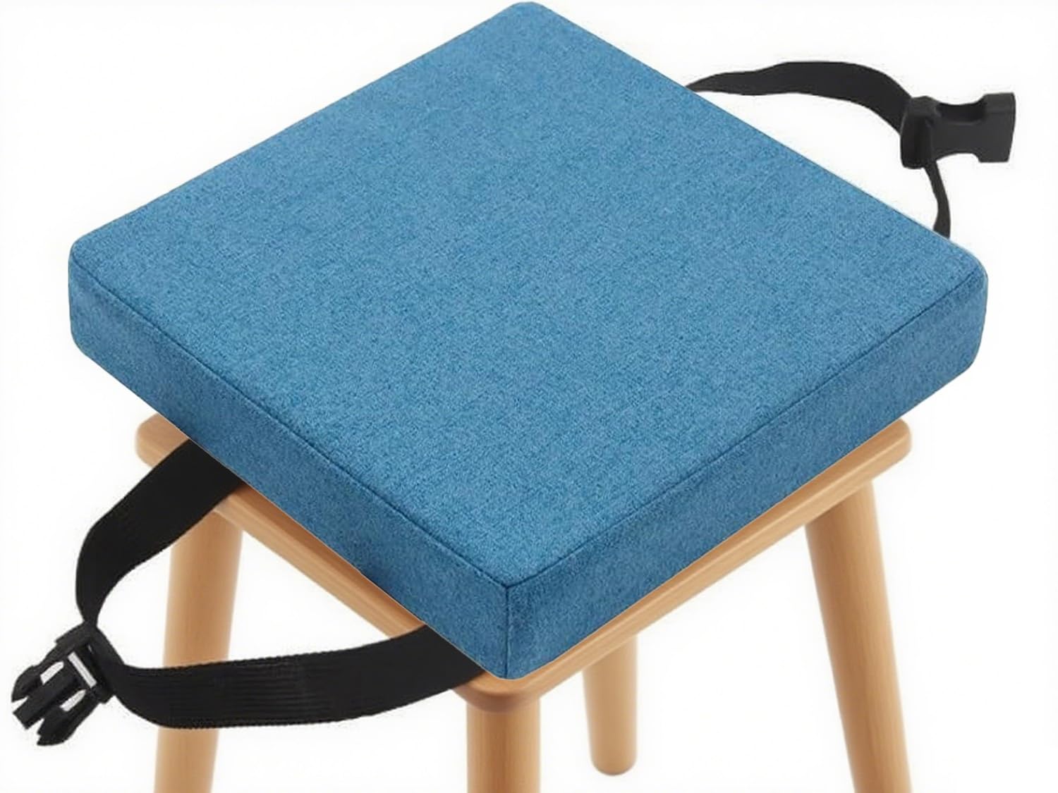 RTSFKFS Bar Stool Pad Square 12 13 14 15 16 17 18 19 20, Super Soft Chair Seat Cushion with Ties Linen Removeble Cover Zipper for Kitchen Barstool office dinning Room(Color1,38x38x5cm)
