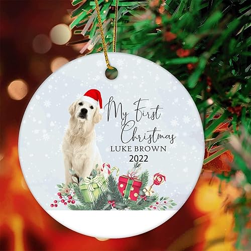 Miniatura 8 de Personalized Pet Ornament My First Christmas Dog Ornament Custom Dog Ornament Keepsake Dogo Argentino Portrait Name Gift Xmas Tree Decoration 3"