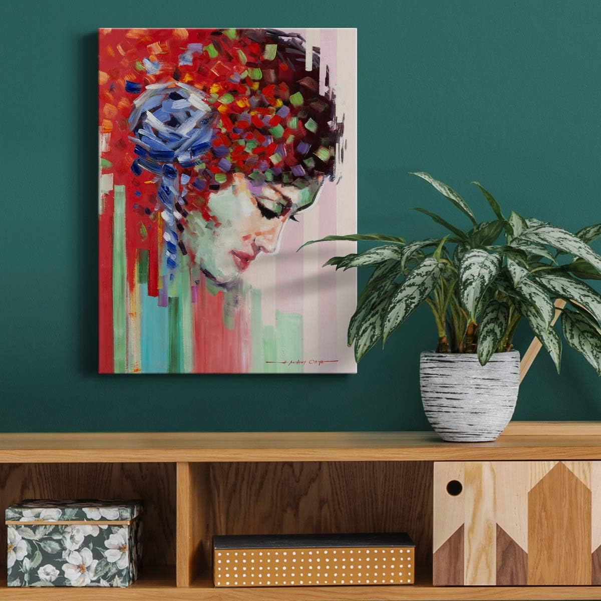 Renditions Gallery Confetti Girl III Wall Art, Premium Gallery Wrapped Canvas Decor, Ready to Hang, 32 in H x 24 in W, Made in America Print