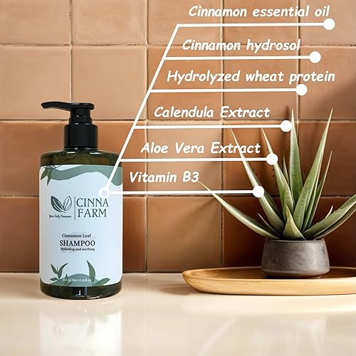 Miniatura 2 de Champú, de extracción de hojas de canela, hidratante y calmante, sin fragancia artificial, sin fulfatos y siliconas, ingredientes naturales, seguro