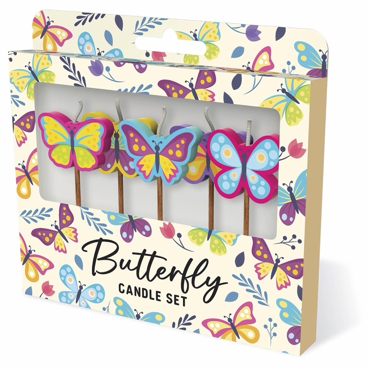 Global Journey Gifts Birthday Cake Celebration Girls Kids Fun Shaped Novelty Candle Set (Butterfly)