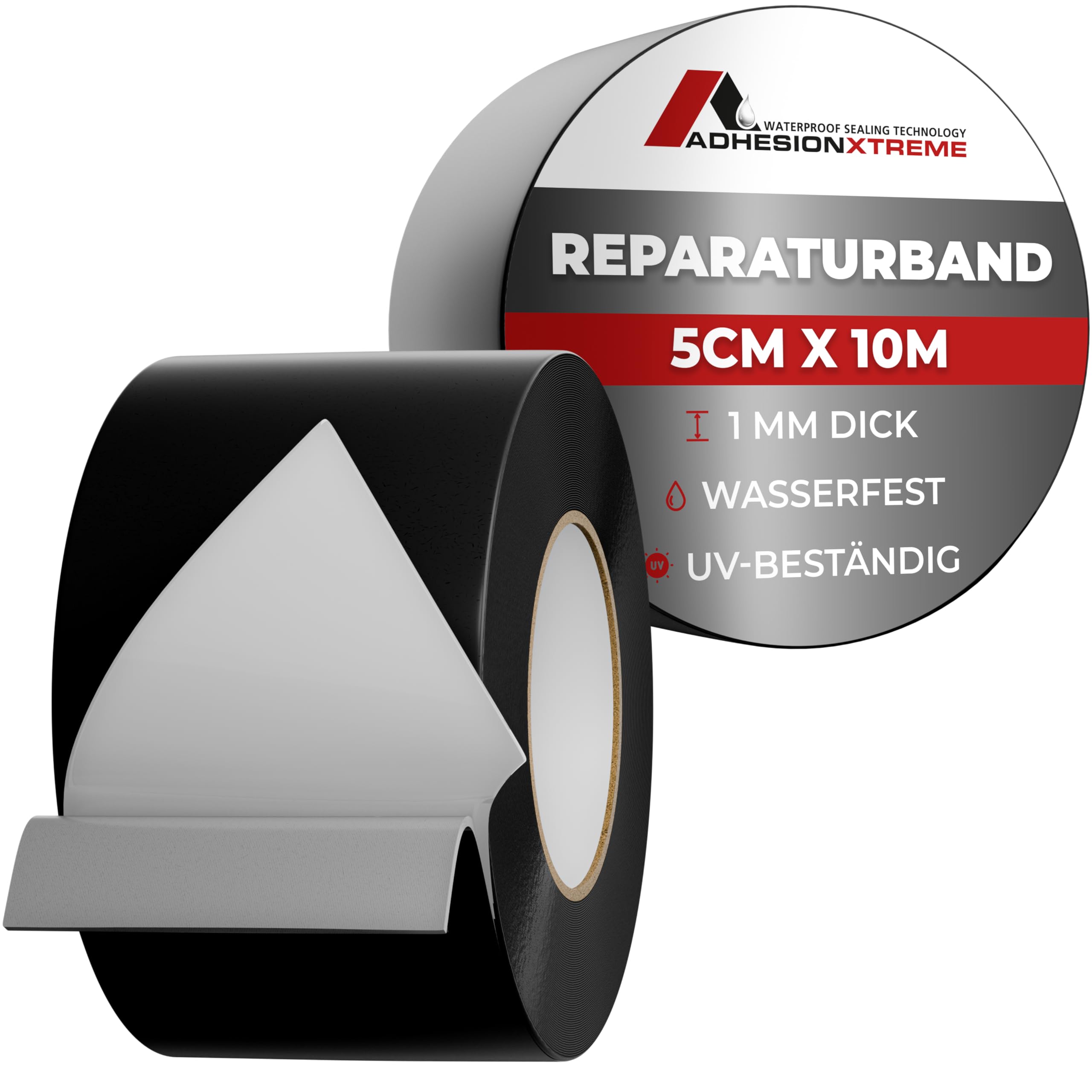 Abdichtband Reparaturband 5cm x 10m schwarz wasserdicht wetterfest temperaturbeständig -30°C bis +80°C UV-resistent TÜV-zertifiziert