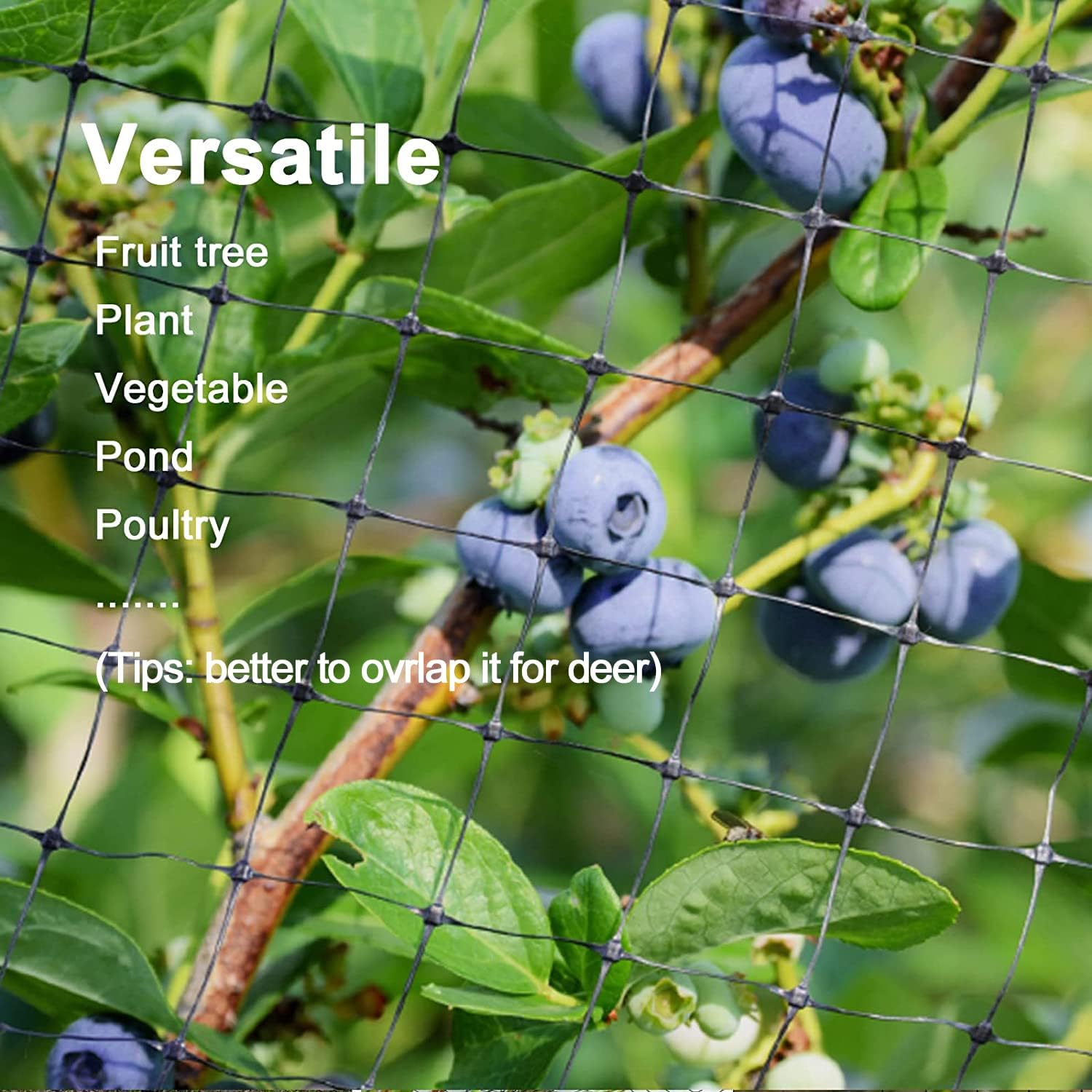 Bird Netting, 7 x 100FT PP Made Durable Garden Netting, Weather Resistant, Barely Visible, Versatile, Deer Netting to Defend Bird, Deer, Rat, Possum, Raccoon, Dog, Accessories Included…