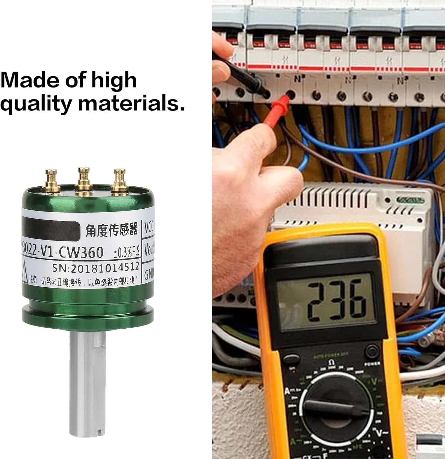 DeWin Capteur Hall, Résolution du Capteur d'angle Hall 0,088 ° 0-360 Degrés Capteur d'angle Hall Rotatif 0-5v Sortie Cercle Complet 12Bit