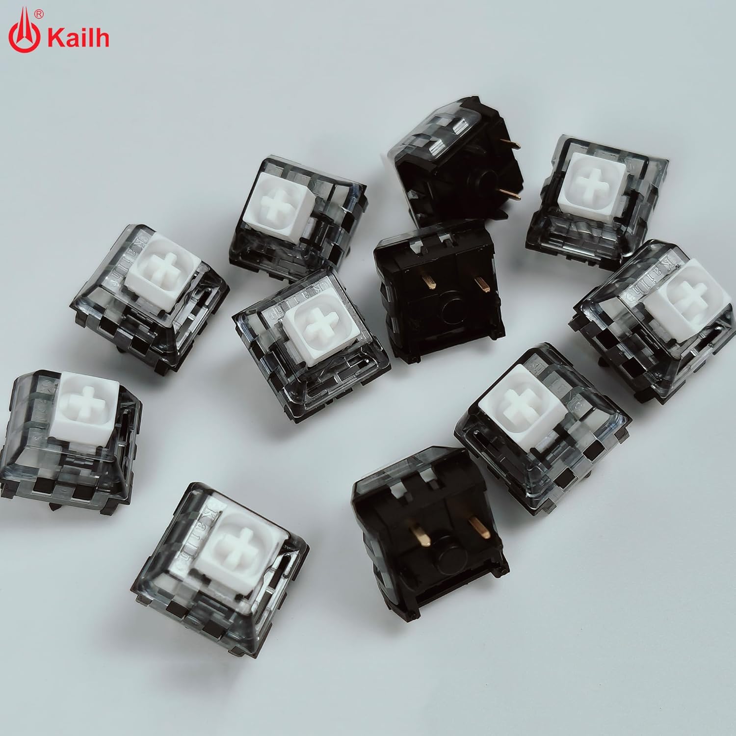 Kailh Box White V2 Keyboard Switch,5-Pin 45gf Clicky Pre-Lubed Gold-Plated Spring Dustproof and Waterproof Switches for Mechanical Gaming Keyboard(10pcs)