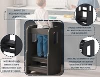 ComfortCove Montessori tanulótorony 1 éves kortól, 3 szintű magasságállítható lépcsőzetes szék 5
