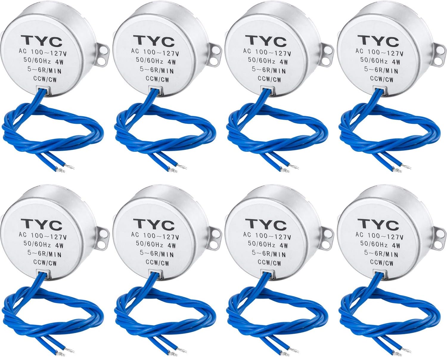 SATINIOR Electric Motor Synchronous Motor Turntable Synchron Motor 100-127Vac 50/60Hz 4W CCW/CW Direction for Hand-Made, School Project, Model or Guide Motor (5-6RPM, 8 Packs)