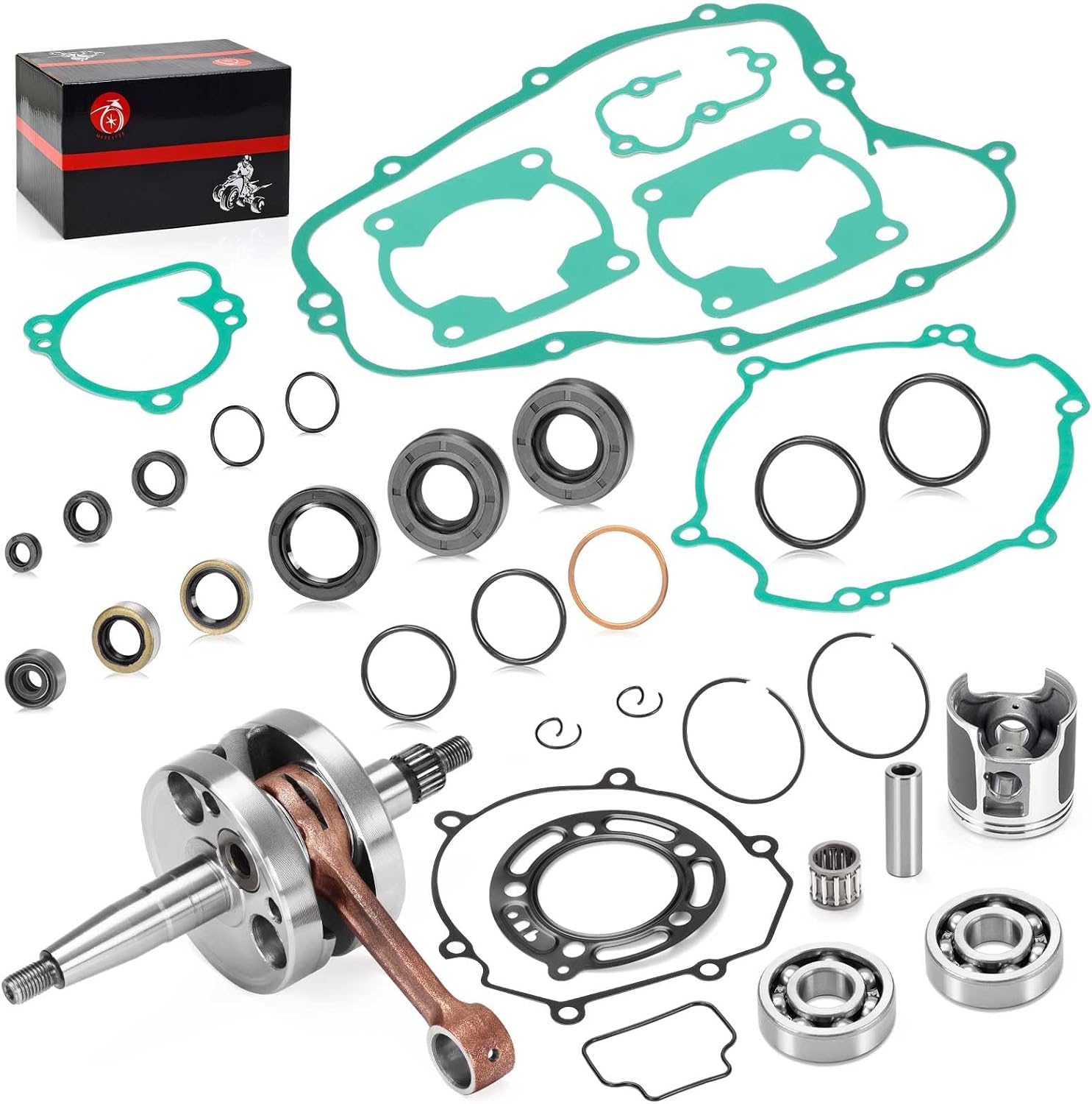 ENGINE REBUILD KIT CRANKSHAFT PISTON GASKETS Seal For KAWASAKI KX 100 2006-2013