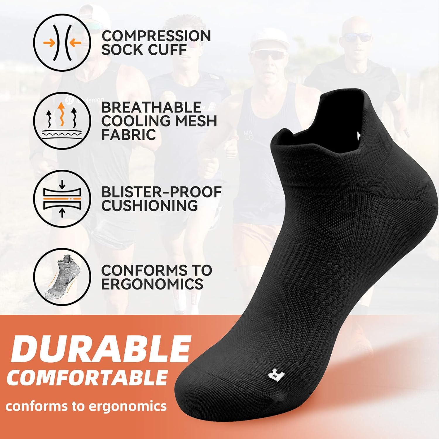 CHILLBAMBOO White Black Multi-colored 5 Pairs Bamboo Cotton Ankle Socks for Men Women Breathable Athletic Gifts for Dad - Image 2