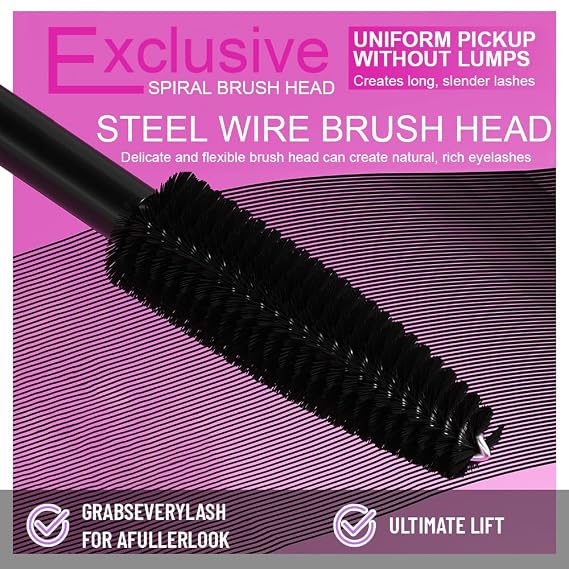Black Volumizing Curl Long-Wearing Mascara Smudge-Proof Intense Length Feathery Soft Full Lashes Waterproof No Flaking Non Smudging Clumping,Cruelty Free