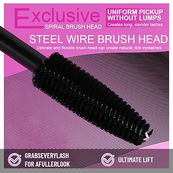 Black Volumizing Curl Long-Wearing Mascara Smudge-Proof Intense Length Feathery Soft Full Lashes Waterproof No Flaking Non Smudging Clumping,Cruelty Free