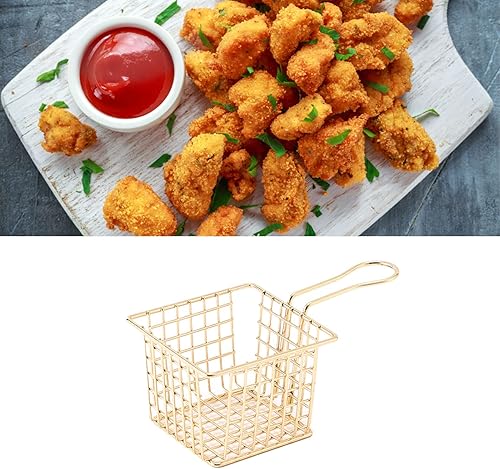 Miniatura 8 de Cesta para freidora, cesta de freidora de gran capacidad para el hogar (oro imitación)