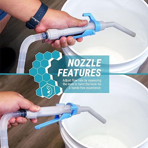 Miniatura 3 de TERA PUMP Bomba de agua sumergible de 110 V con boquilla de control de flujo manguera de 30 pies 21 galones por minuto tanques de drenaje rápido